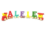 Personalized Train-Themed Wooden Name Letters with Tracks for Kids' Play and Decor