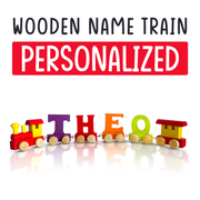 Personalized Train-Themed Wooden Name Letters with Tracks for Kids' Play and Decor