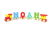 Personalized Train-Themed Wooden Name Letters with Tracks for Kids' Play and Decor